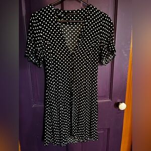 Zara Women Pola Dot Button-down Dress